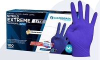 GUANTES NITRILO S/POLVO AZUL EXTREME LITE T.M (7-8) 4G