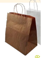 BOLSA PAPEL KRAFT C/ASA RIZADA 32+22X25