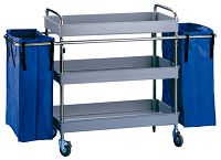 CARRO CAMARERA 3 BAND. CON BOLSA ACERO INOX