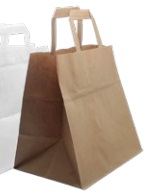 BOLSA PAPEL KRAFT C/ASA PLANA 260+140X300