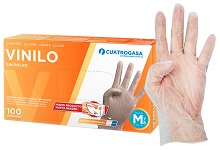 GUANTES VINILO S/POLVO TRANSPARENTES T.P 4G