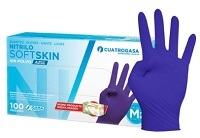 GUANTES NITRILO S/POLVO SOFT SKIN AZUL T.XP (5-6) 4G