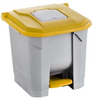 Papelera con pedaly cubo interior 30l tapa Amarilla