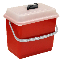 CUBO CON ASA Y TAPA HERMETICA 4 L. ROJO 3381