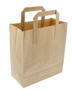 BOLSA PAPEL KRAFT C/ASA PLANA 305x254x127