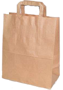 BOLSA PAPEL KRAFT 26X26+17 C/ASAS PLANAS