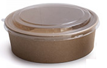 ENSALADERA CARTON KRAFT CON TAPA 750 ML.