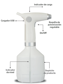 ATOMIZADOR ELECTROSTATICO DE BATERIA 3,7 V.