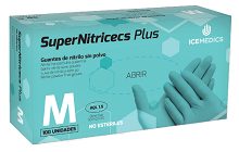 GUANTES NITRILO S/POLVO SUPERNITRICECS PLUS PF T.XL