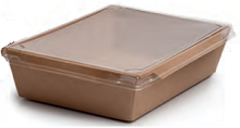 ENSALADERA RECTANGULAR DE CARTON KFRAFT CON TAPA PET 1200 ML.