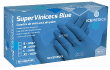 GUANTES VINILO S/POLVO SUPERVINICECS BLUE T.P