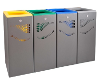 Papelera Selectiva Modular Amarillo-Azul-Verde-Gris