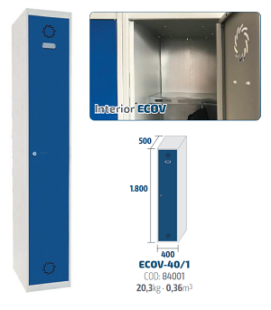 MODULO 1 TAQUILLA ECOV-40/1 PUERTA GRIS RAL 7035
