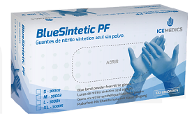 GUANTES NITRILO SISNTETICO BLUESINTETIC PF T.M